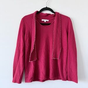 Mercer Street Studio Deep Red V-Neck Sweater